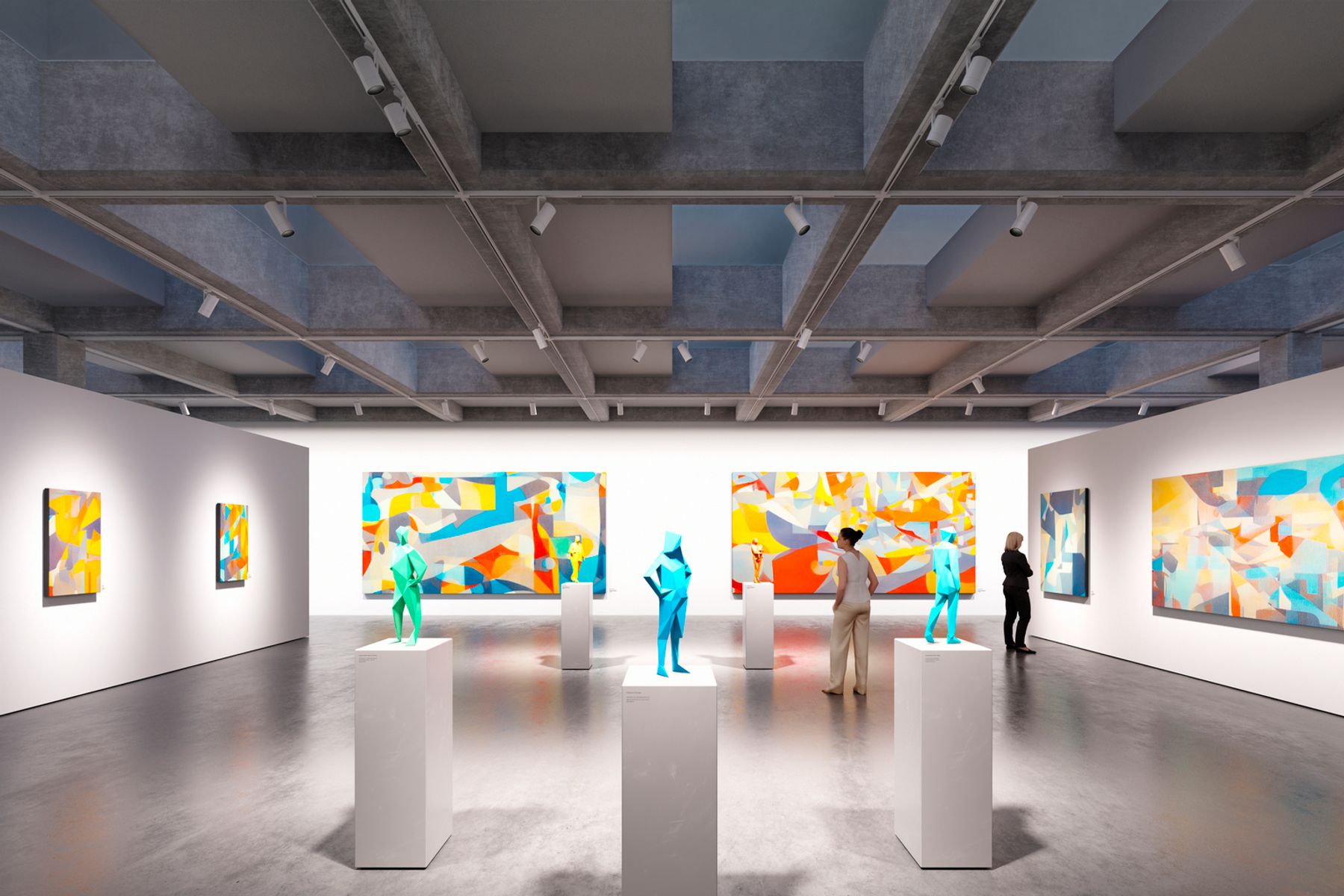 Compact, flexible and easy to handle: Uniscan brings maximum quality of light to sophisticated art galleries and museums. Visualisation: Electric Gobo