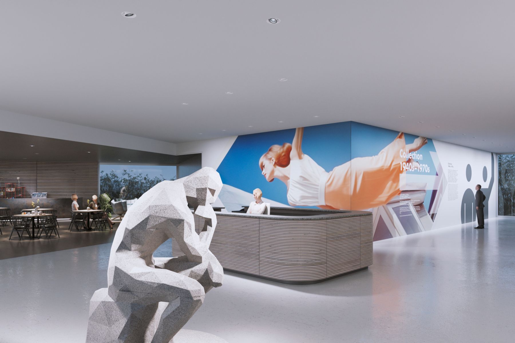The recessed spotlight with darklight lenses. Visualisation: Electric Gobo