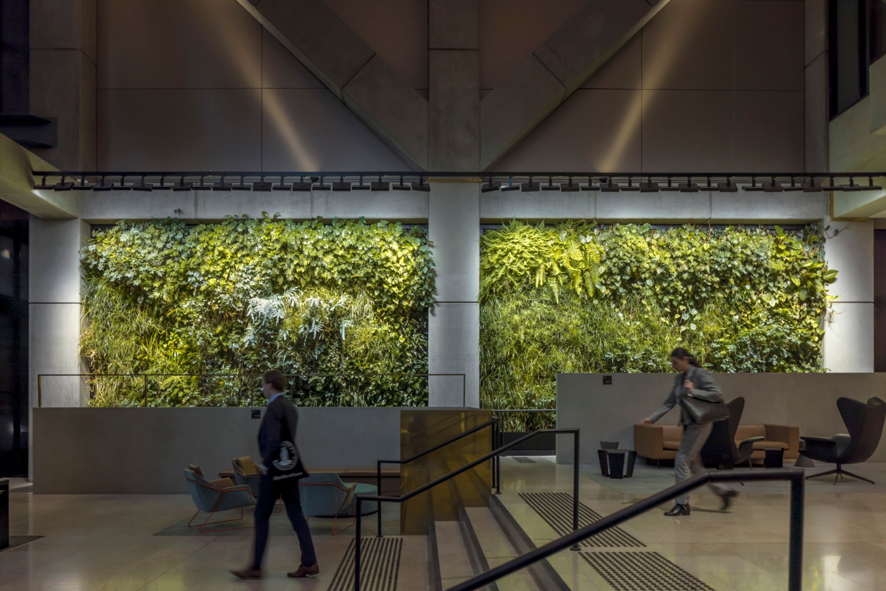 The foyer of 565 Bourke Street, Melbourne. Architecture: ADP Consulting, Melbourne. Lighting design: Buckford Illumination Group, Melbourne. Photography: Jackie Chan.