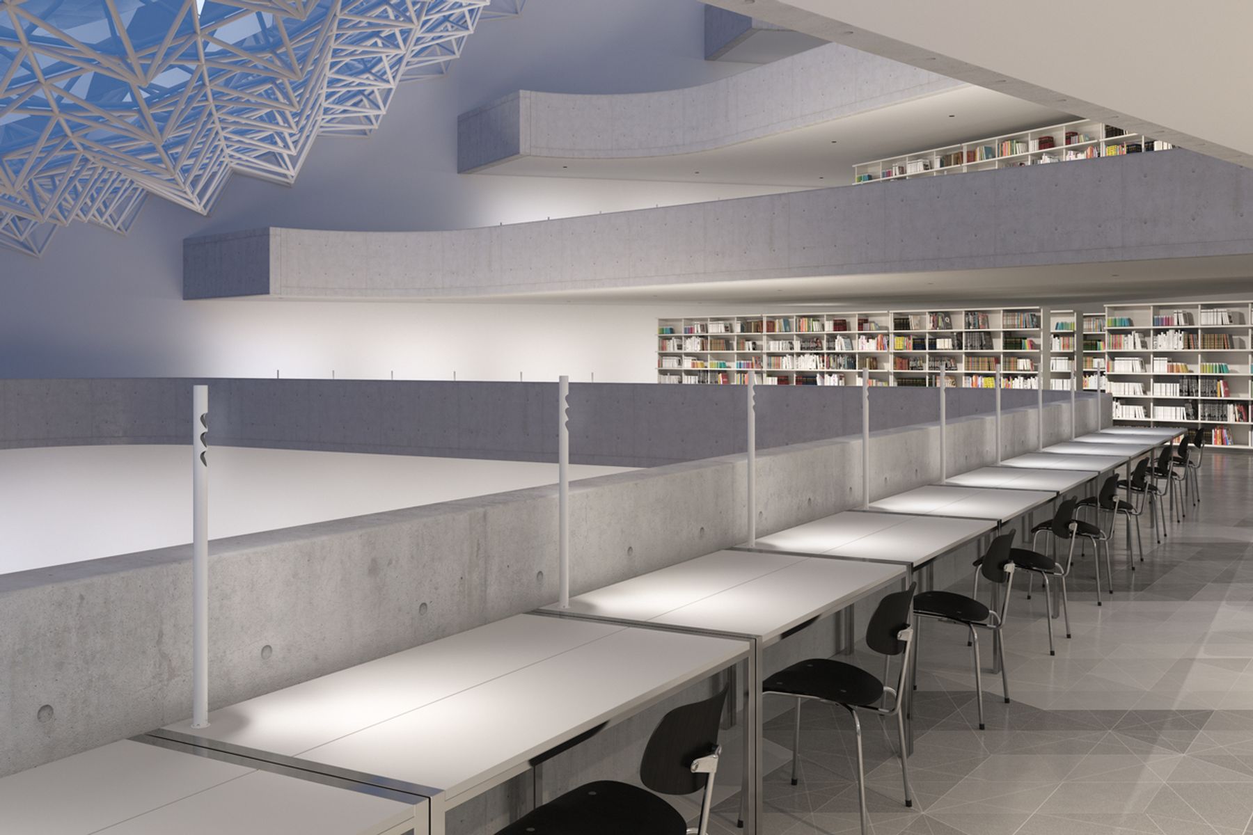 Lucy is a versatile LED task light offering excellent visual comfort for public buildings, offices and private use: it is dimmable continuously down to 1% and can be rotated through 180°, even when fixed in place. Visualisation: Electric Gobo