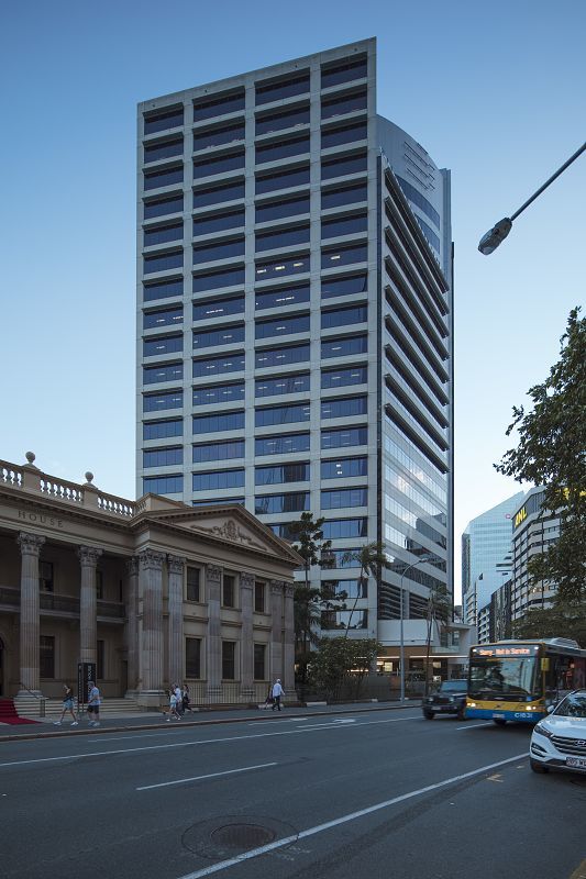 175 Eagle Street office building in Brisbane featuring ERCO LED lighting.