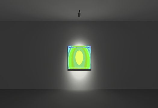 ERCO LED spotlight illuminating artwork with precise light distribution in a museum.