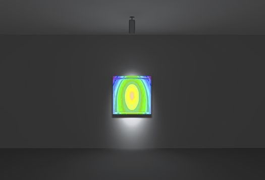 ERCO Spherolit lens spotlight illuminates art, ensuring precision and efficiency.