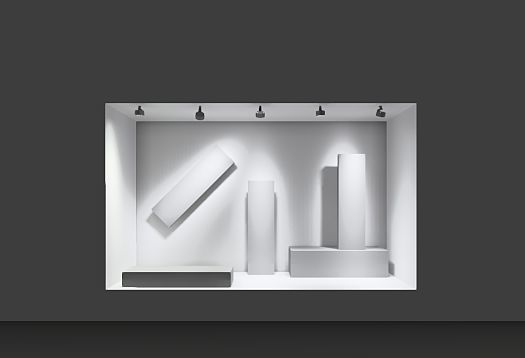 ERCO lighting: Accent lighting in a shop window with LED spotlights and lenses for precise light distribution.