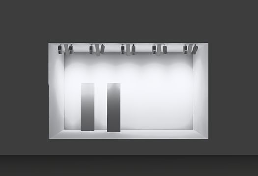 ERCO spotlights illuminate a display area, creating focused light accents.