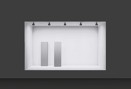 ERCO shop window display with LED spotlights for flexible merchandising.