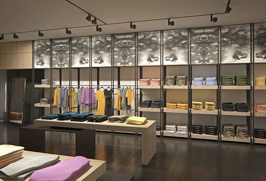 ERCO lighting: Retail store featuring LED spotlights for effective merchandise presentation.