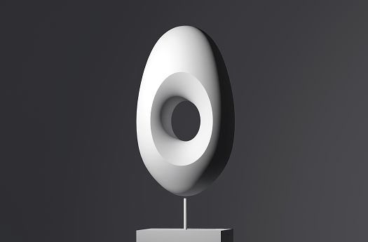 Sculpture with a hole, modeled by accent lighting.