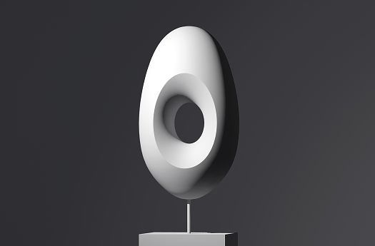 Sculpture with a hole, modeled by directional light, for accent lighting in exhibitions.