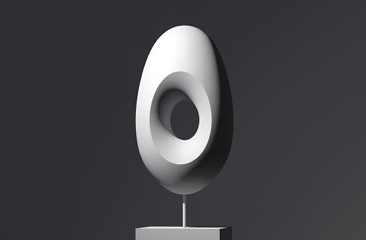 Sculpture with a hole, modeled by directional light for accent lighting.