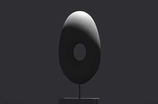 Accent lighting highlighting a modern decorative object for light modeling indoors.