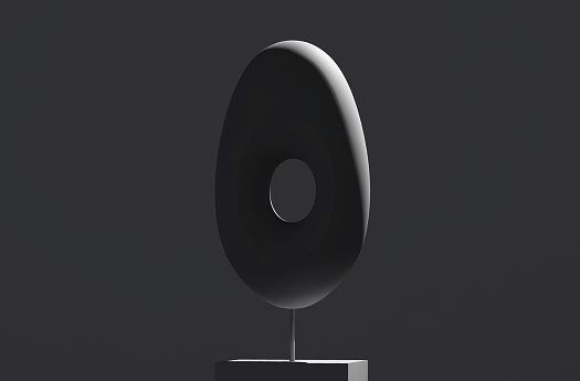 Sculpture with a hole, emphasized by light modeling.