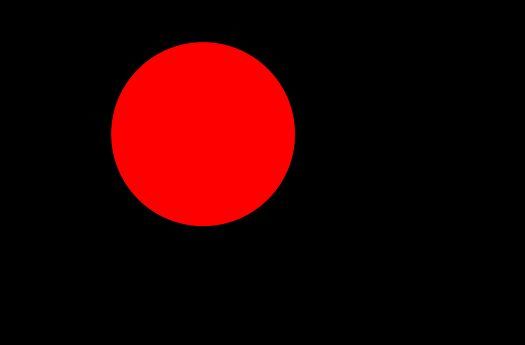 Red light spot on a black background, illustrating additive color mixing.