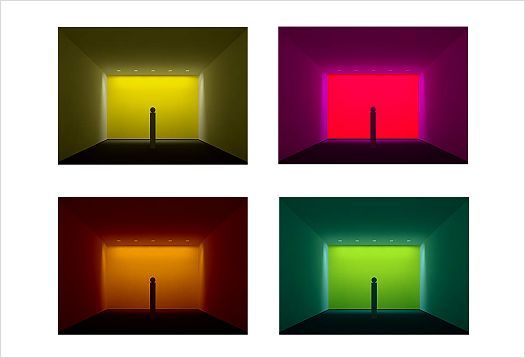 Ambient colors in rooms, showcasing ERCO lighting effects.
