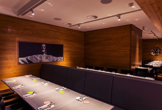 ERCO LED lighting in Ambiente Brasileiro restaurant, Prague, accentuating the Brazilian dining experience.