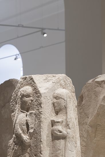 Iberian art at Madrid's Archaeological Museum, illuminated by ERCO LED spotlights.