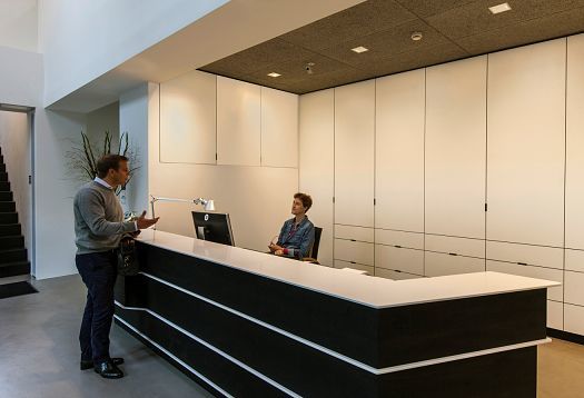 Archimedes agency office in Berlin featuring ERCO lighting at reception.