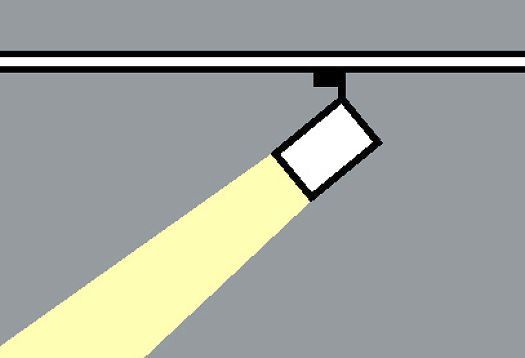 Illustration of a spotlight arrangement for accent lighting design.