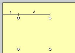 Diagram showing downlight spacing (d) and wall distance (a) for optimal ceiling illumination.