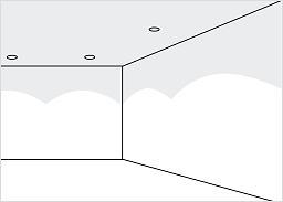 Diagram of a ceiling downlight arrangement for room illumination.