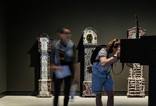 Art exhibit in Australia Pavilion, Venice Biennale, illuminated by ERCO LED spotlights.