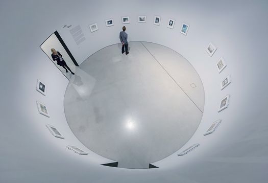 Interior of Barbican Art Gallery in London featuring ERCO LED lighting.