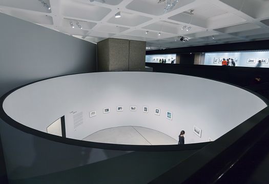 Interior of Barbican Art Gallery in London, featuring ERCO LED lighting.