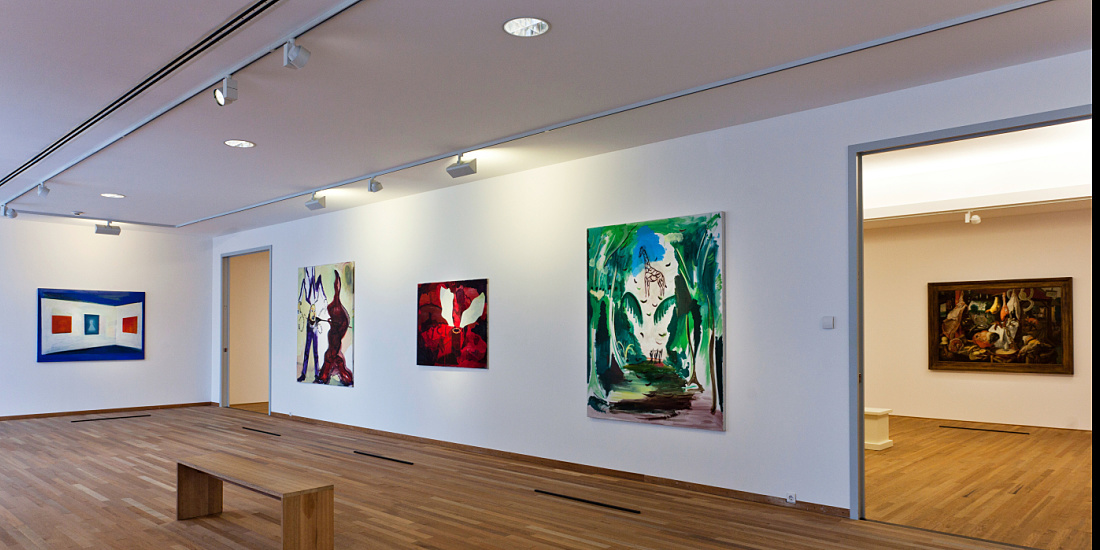 Bonnefanten Museum artworks lit by ERCO Optec LED spotlights on track, enhancing the presentation.