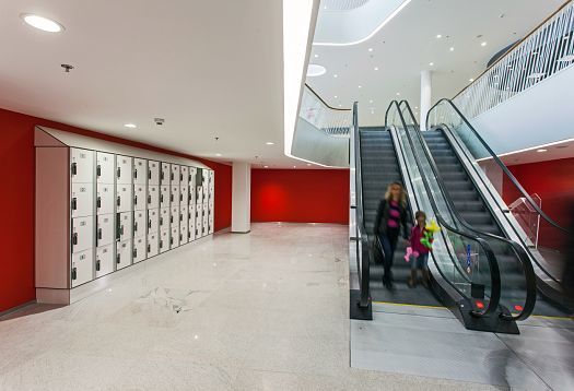 Bory Mall in Bratislava, featuring ERCO Skim downlights for a pleasant shopping experience.