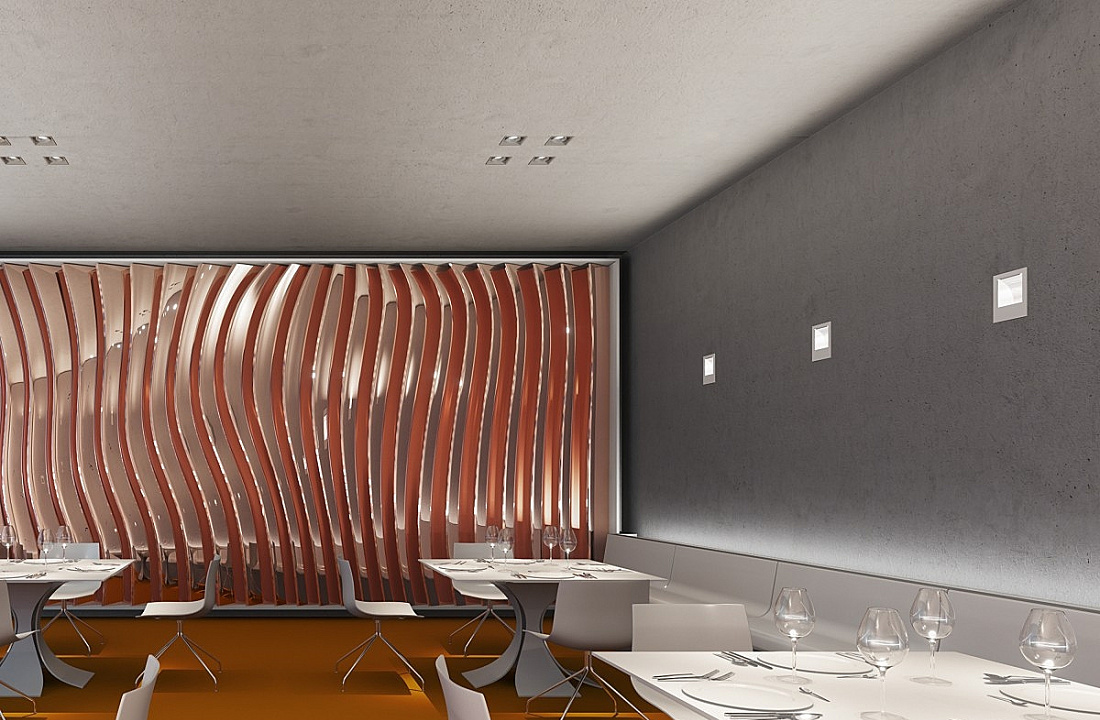 ERCO lighting design: Restaurant spotlights enhance brilliance and atmosphere.