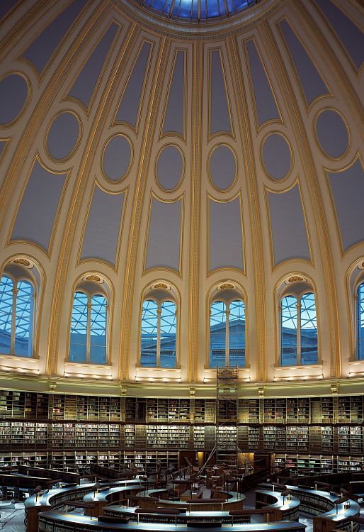 British Museum Reading Room dome with ERCO lighting.
