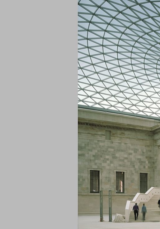 British Museums Elizabeth II Court featuring glass roof and Trion Uplights for dome illumination.