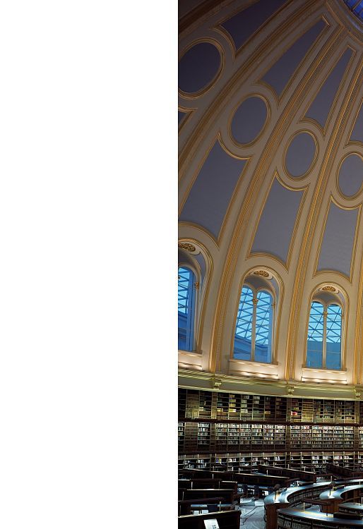 British Museum Reading Room dome with ERCO lighting.