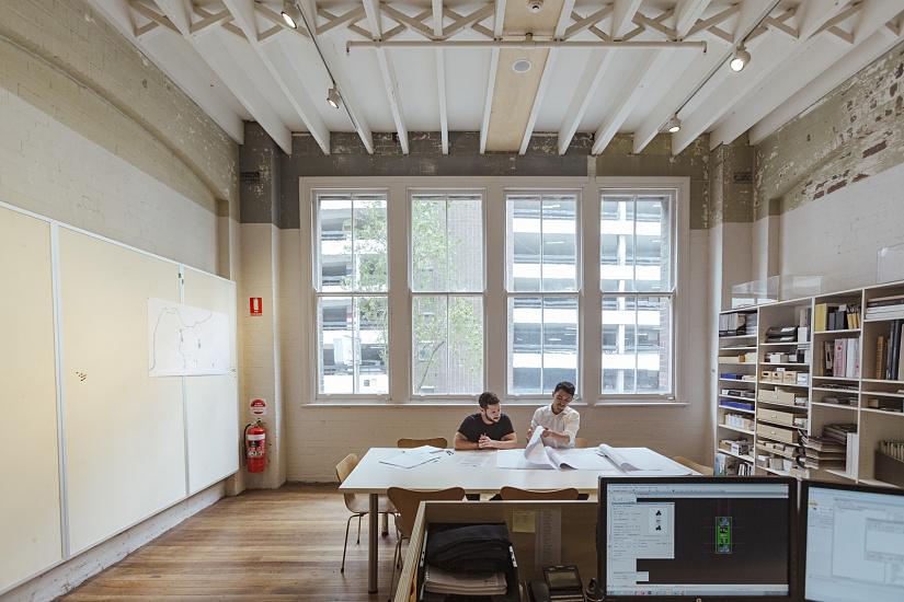 ERCO lighting in Candalepas Associates' Sydney office, creating a pleasant and efficient work atmosphere.