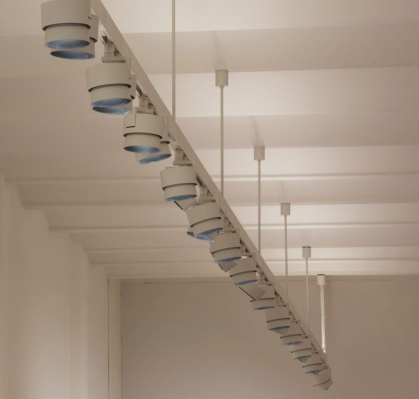 ERCO Parscan spotlights on a track in the Carolina Rediviva Library, providing high illuminance.