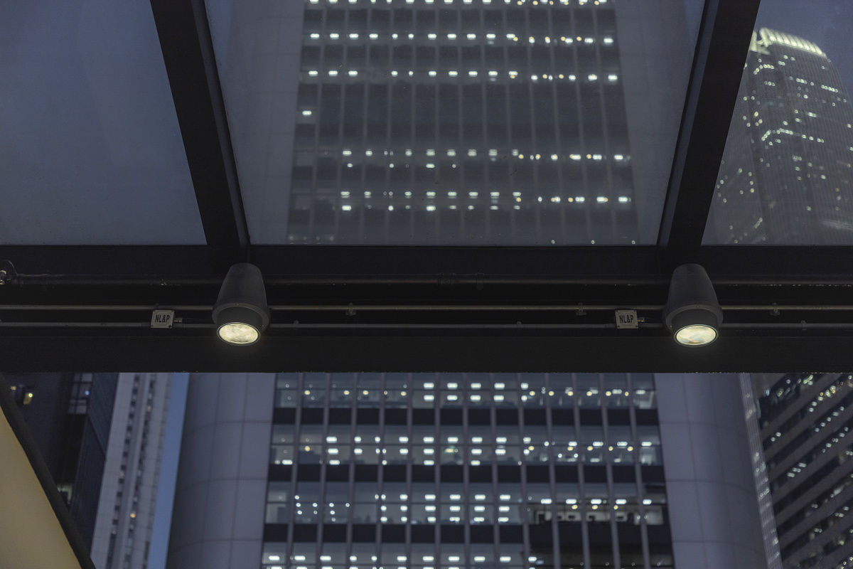 ERCO LED downlights at Hong Kongs Central Market, illuminating the historic building.