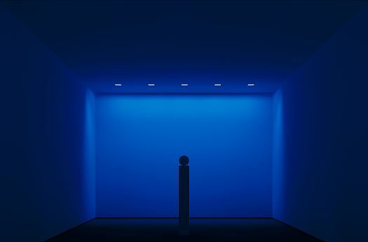 Blue room featuring ERCO lighting, showcasing color temperature and light color for architectural lighting.