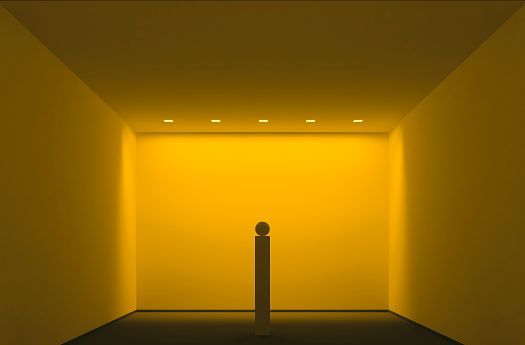 Yellow room featuring ERCO light color, creating a warm atmosphere.