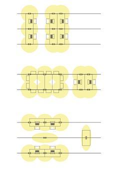 Schema illuminazione ufficio con downlight ERCO su binario, che mostra flessibilità.