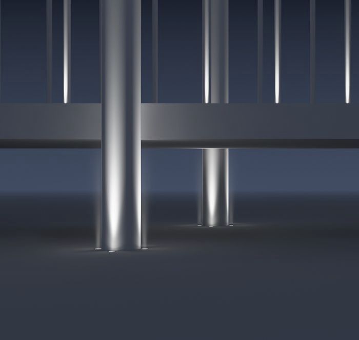 Bridge lighting with ERCO LED ground-recessed luminaires for safe, attractive pathways.