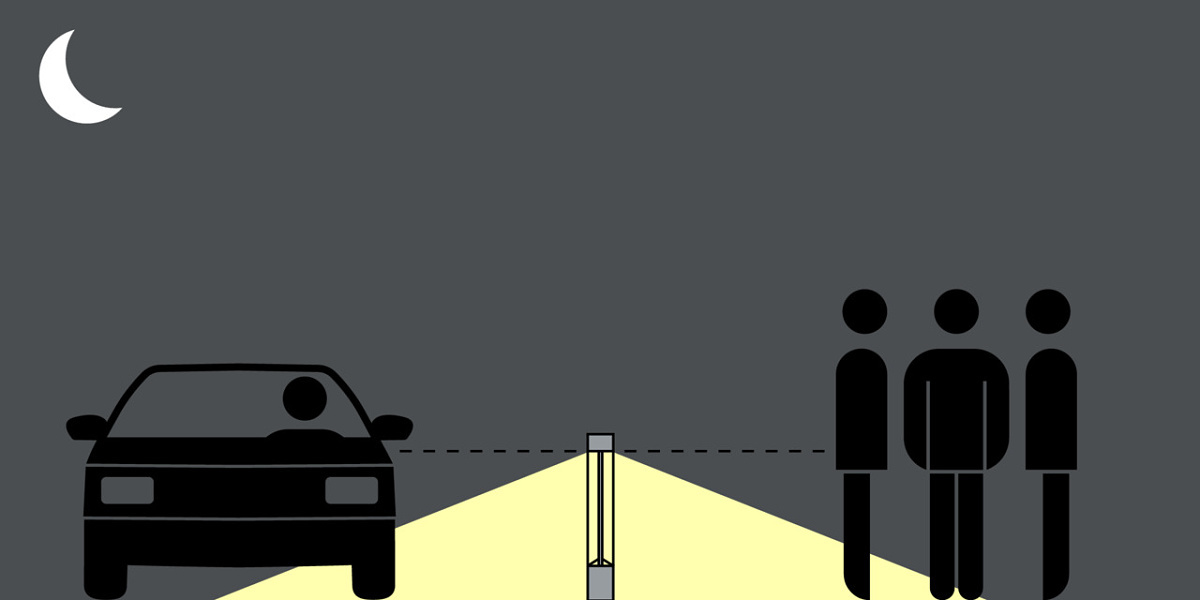 ERCO path lighting ensures safe, glare-free guidance for pedestrians and drivers at night.