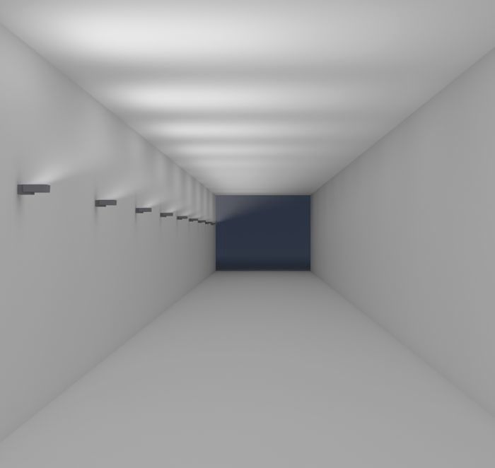 ERCO wall-mounted luminaires illuminate a station tunnel, providing orientation and safety.
