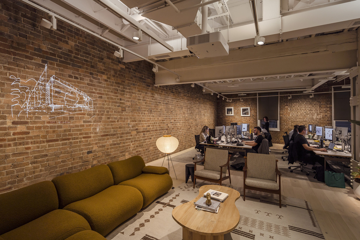 Cox Architecture Office, Sydney, featuring ERCO Jilly downlights for flexible, visually comfortable office lighting.