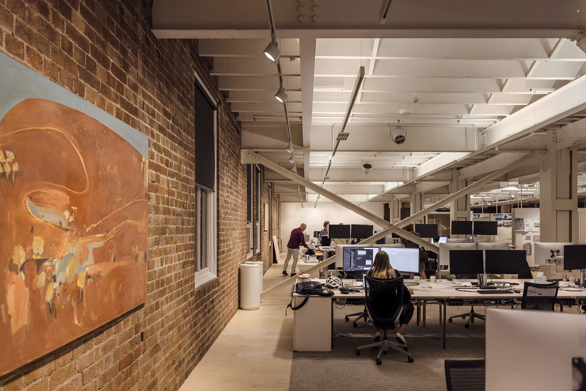 Cox Architecture office in Sydney, featuring flexible ERCO Jilly downlights and Optec spotlights.