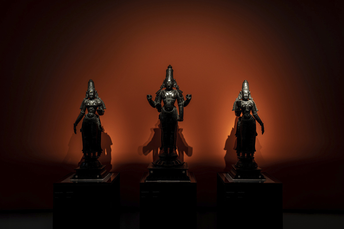 LED lighting highlighting statues in the Czartoryski Museum, Krakow.