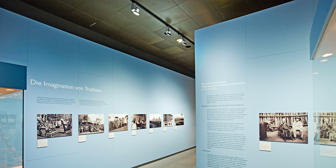 Dahlem Ethnological Museum's Africa exhibit, featuring Optec LED spotlights for scenic lighting.