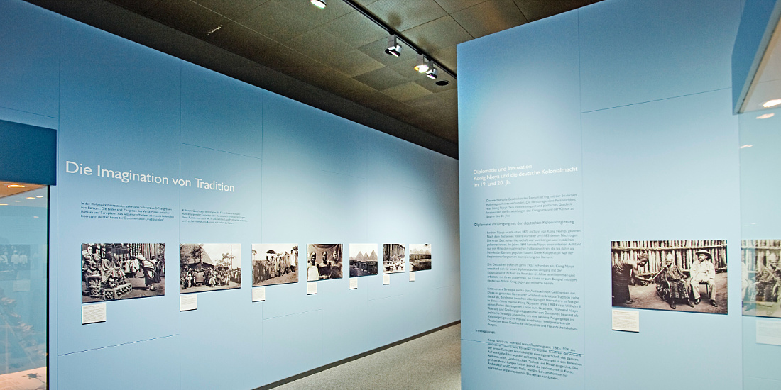 Dahlem Ethnological Museum's Africa exhibit, featuring Optec LED spotlights for scenic lighting.