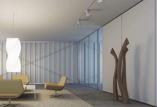 Scene with ERCO lighting: Diffuse light creates a soft atmosphere in a modern interior.