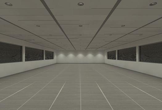 Büroraum mit ERCO LED-Downlights für langlebige, normgerechte Beleuchtung.