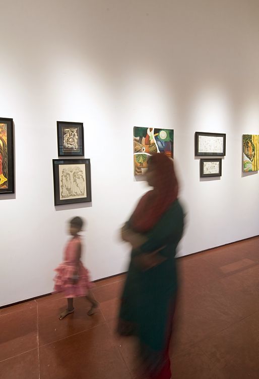 Logotec LED spotlights illuminate art at Durbar Hall, Kochi Biennale.
